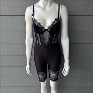 Hera Collection Black Lace Bodysuit Shapewear Romper